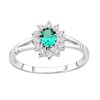 Sterling Silver Emerald Cluster Ring - sizes J - V