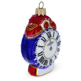 Vintage Style Alarm Clock Mini Glass Christmas Ornament
