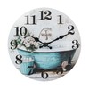 Horizent Silent Wall Clocks for Bathroom,Rustic Style Waterproof Glass Wall