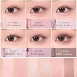 Eglips 이글립스 팔레트 발색 03 유포리아 + 볼륨 틴트 00 듀 Eglips Palette Swatch 03 Euphoria + Volume Tint 00 Dew