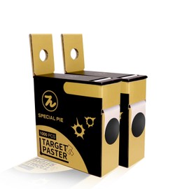 SPECIAL PIE Shooting Plasters, 1,000 Pieces Diameter 20 mm, Target, Shooting Sports, Round Stickers, Dot Stickers, Marking Point, in Dispenser Box (Black, Pack of 2)