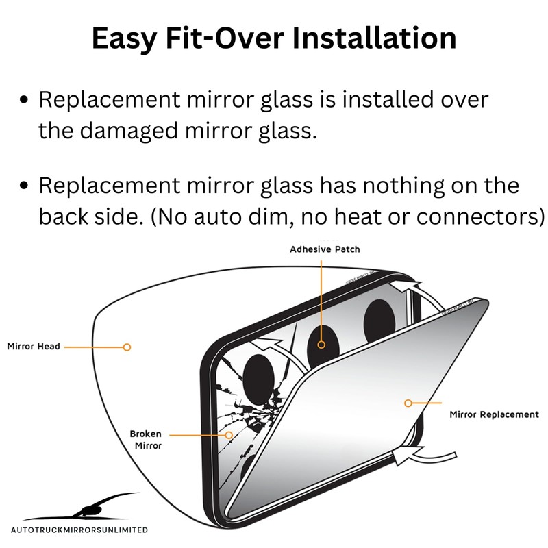 Passenger Side Mirror Replacement Glass + Silicone for 2013-2018 Lexus