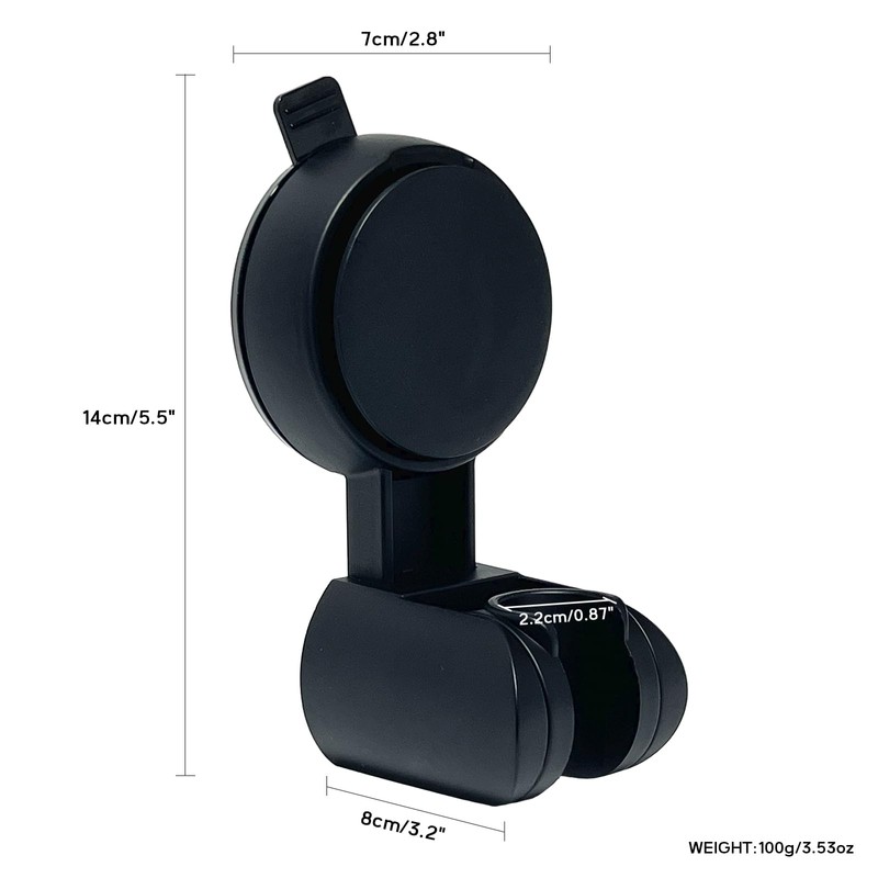 Suction Cup Shower Head Holder, 5 Positions Adjustable Adhesive Showerhead