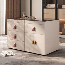 Pack of 4 Leather Handles for Furniture, 6.4 x 2.5 cm, Handmade Handles, Furniture Knobs, Leather Furniture Handles, Cabinet Knobs, Cupboard Knobs for Kitchen Cabinets, Wardrobe