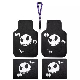 Plasticolor NEW 5PC NIGHTMARE BEFORE CHRISTMAS CAR TRUCK RUBBER FLOOR MATS KEY CHAIN LANYARD