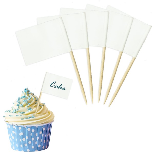 100PCS Blank Toothpick Flags Kraft Paper Food Labels (3.5 *