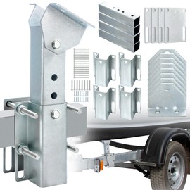 MorningRo 4 Pack Boat Trailer Bunk Brackets Kits Hot Dip Galvanized Steel Adjustable Swivel Top Bunk Brackets Kits for Ski, Fishing Boat or Sailboat Trailer