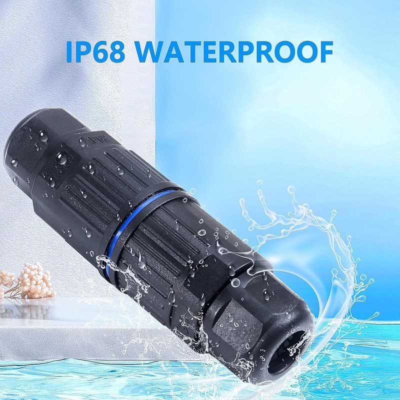 6 Pcs IP68 Waterproof Electrical Cable Connector, Outdoor 3 Way