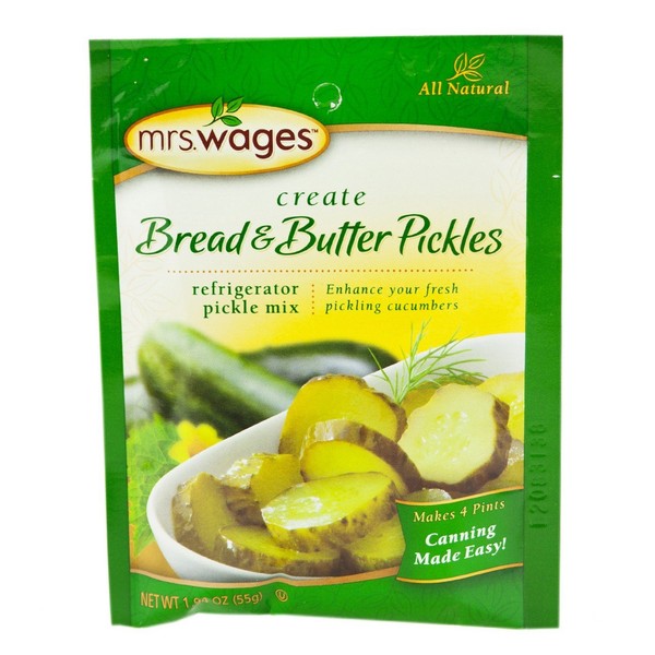 Mrs. Wages Refrigerator Bread & Butter Pickle Seasoning Mix, 1.94 Oz. Pouch (Pack of 4)