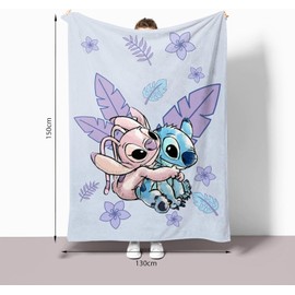 DASIAUTOEM Cartoon Blanket, Anime Blanket, Cartoon Wool Blanket, Couch Blanket, Flannel Blanket, Cuddly Blankets, Stitch Bedding, Birthday Gifts for Children, Boys, Girls