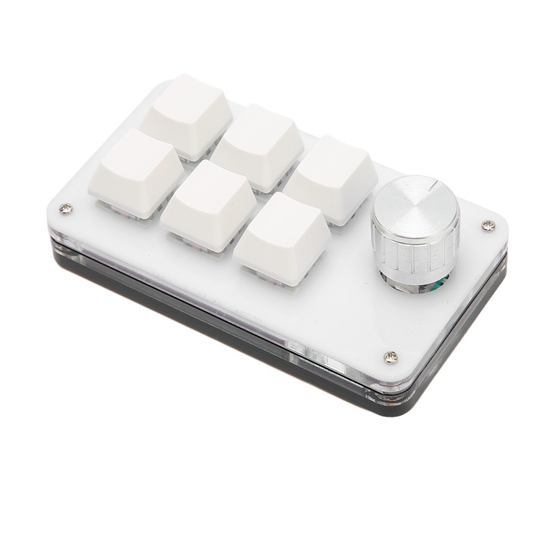6 Key One Handed Mechanical Keyboard with Knob Wired Plug
