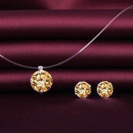 Yumilok Women's Necklace Women's Earrings Stud Earrings Jewellery Set with Zirconia Made of 925 Sterling Silver for Women, Sterling Silver Sterling Silver Zirconia, Crystal