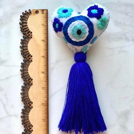 Evil eye heart tassel Decor Accessory Frame Hangable Hanging Colorful Ornaments