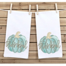 Unbranded Fall Tea Towels, Set of 2, Thankful, Kitchen or Bathroom, Autumn Home Decor