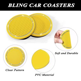 9 Pieces Fluffy Steering Wheel Covers Set, YSLSLOO Furry Steering Wheel Cover for Women Fashion Steering Wheel Cover Soft Steering Wheel Protector Car Decoration Accessories Universal Fit (Yellow)