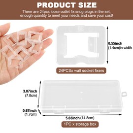 24 Pcs Loose Outlet Fix Plug, Wall Socket Fixer, Transparent Loose Socket Insert, Easily Fix Loose Outlets, Keep Your Loose Socket Jack Snug for Power Plug