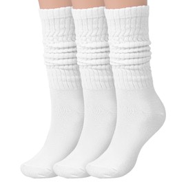 Apausvcm Women's Scrunch Crew Socks, Soft Solid Cotton Knee High Sock Slouchy Socks Cozy Long Slouch Boot Sock for Women Stacked Size 5-11