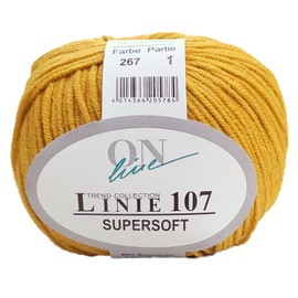 Online Line 107 Supersoft Colour 267 Golden Rod Soft Cotton Blend Yarn for Knitting or Crocheting