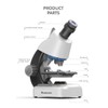 HYRENEE Kids Educational Microscope - Up to 40-1200x Zoom, LED