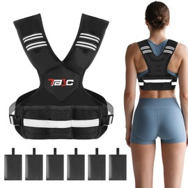 Weighted Vest for Men and Women 20-32lb Weighted Vest with Plus Pockets and 6 Ironsand Weights Reflective Strips for Running, Walking, Workout and Strength Training