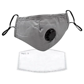 Triplast grey Washable Face Masks With Filters Adjustable And Reusable Cotton Face Mask | Banana Style_TPWASHGREY3