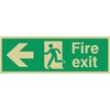 Viking Signs sb429-l31-gv"FIRE EXIT Sign, Arrow Left, Gold Vinyl, 100mm