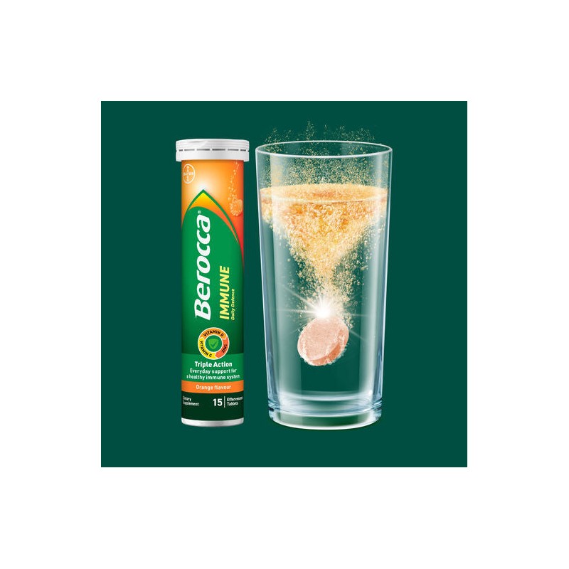 Berocca Immune Daily Defence Vitamin C, D and Zinc, Orange