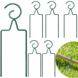 Ugyan 6 Pack Garden Hose Guide Spike 14 Inch Heavy Duty Hose Guide Stakes, Sturdy Metal Garden Stakes Hose Guard for Outside Yard Lawn, Keeps Garden Hose Out of Flower Beds for Plant Protection