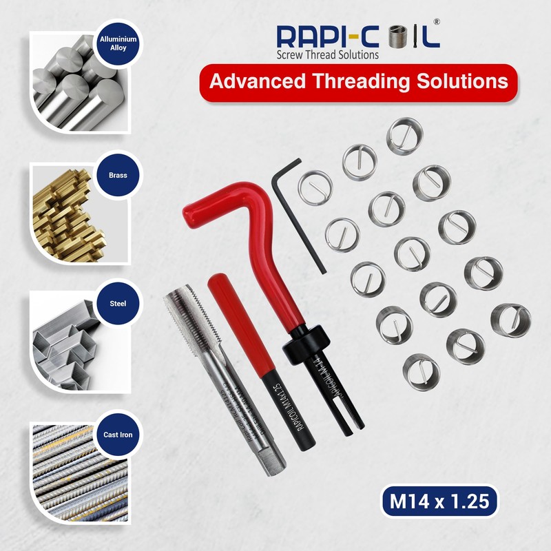 RAPI-COIL Metric Thread Repair Kit Stainless Steel Helicoil Insert 304