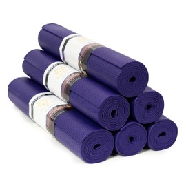 Sunshine Yoga Voyage Yoga Mat, 6 Pack, 72" x 24" Professional Studio and Gym Bulk Yoga Mats, 5mm Thick, Durable, Anti-Tear, Non Slip Fitness and Exercise Mats, Purple