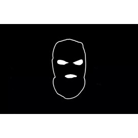 Unbranded Ski Mask Balaclava WHITE vinyl decal for car windows weatherproof 4.25 x 2.3 in.