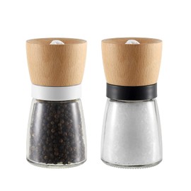 VEVOK CHEF Wooden Salt and Pepper Grinder Adjustable Coarseness Ceramic Wood Pepper Grinder Black Pepper Sea Salt Mill Grinder for Kitchen Seasoning Salt and Pepper Shaker Set Chef Gift