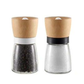 VEVOK CHEF Wooden Salt and Pepper Grinder Adjustable Coarseness Ceramic Wood Pepper Grinder Black Pepper Sea Salt Mill Grinder for Kitchen Seasoning Salt and Pepper Shaker Set Chef Gift