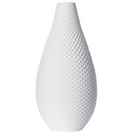 3D Vase Babette Decorative Vase XL 38 cm Floor Vase Decorative Vase Pampas Grass Dried Flowers (White)