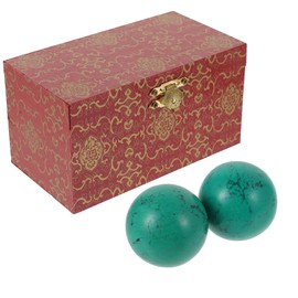 Healifty Baoding Balls Pack of 2-2. 36 Inch Chinese Balls for Hand Glockenspiel Chinese Health Exercise Massage Balls (Green) 6 x 6 x 6 cm, 360.0 g, Pack of 1