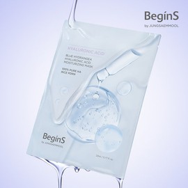 Begins by Jung Saem Mool Blue Hydrangea Hyaluronic Acid Moisture Mask (Pack of 5) / 비긴스 바이 정샘물 블루 수국 히알루론산 수분 마스크 (5매입)