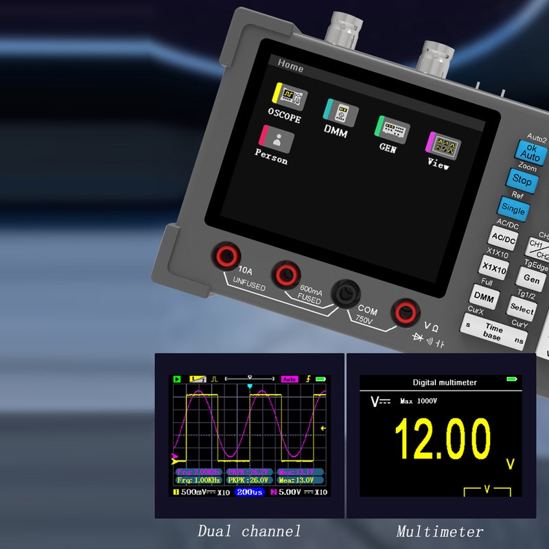 3 In1 Digital Oscilloscope 3.2in IPS Display 250MSa/s Sampling Rate
