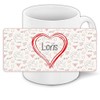 Liebestasse mit Namen Loris und schönem Love-Motiv mit Herzen -