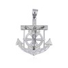 Fine Sterling Silver Mariners Anchor Jesus Cross Crucifix Nugget Pendant