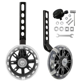 Kids Bike Stabilisers for Childs Bike Support Bike Wheels 12 14 16 18 20 Inch, Bicycle Training Wheels Mute Flash Wheels with Adjustable Bicycle Stabiliser Mounted Kit