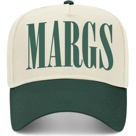 Margs Serif Vintage Trucker Hat | Margarita | Premium Snapback Baseball Hat for Men & Women (US, Alpha, One Size, Green/Natural)