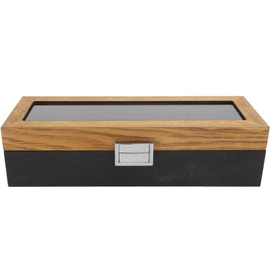 Watch Box, Solid Wood 6 Slot Display Storage Case Simple Classic Vintage Organiser Men's Watch Case Watch Organiser for Men Watch Boxes
