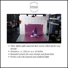 Bessie Bakes Muted Modern Solid Color Roll-Up 2 Feet x 3 Feet Photography Backdrops 3 Pack