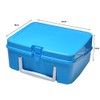 Sky Blue Plastic Lunchbox with White Handle