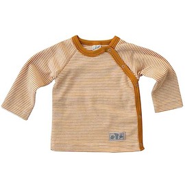 Lilano, Baby Shirt with Button Placket, Merino Wool (kbT), Silk, 210 g/m², Curry/Natural
