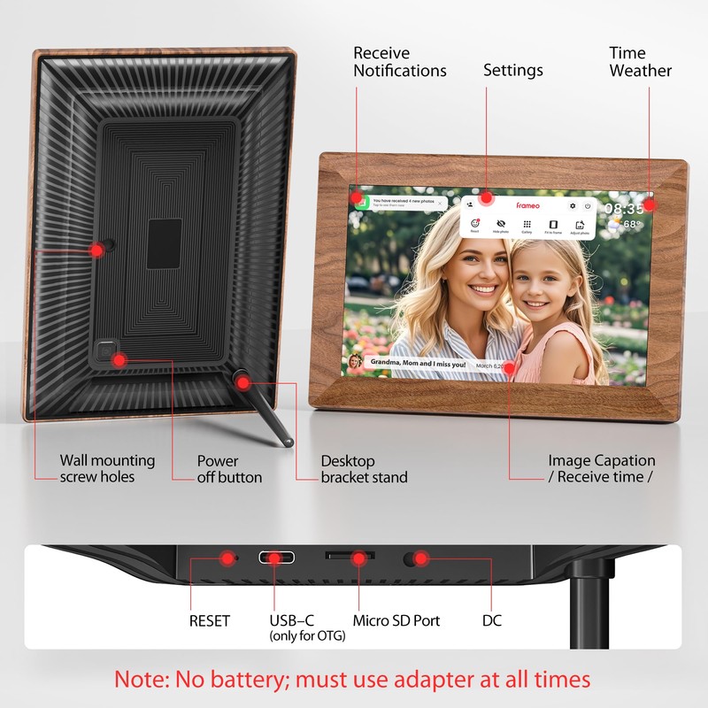 Frameo 10.1 inch WiFi Digital Photo Frame -1280 * 800