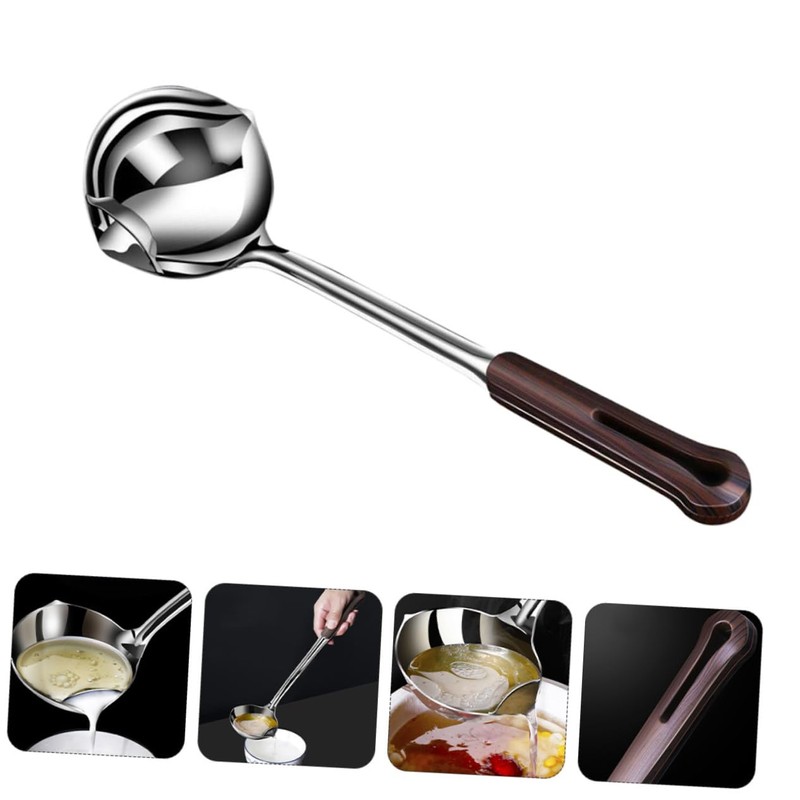 Mobestech Oil Separating Ladle Practical Soup Scoop Drip-preventing Nozzle for