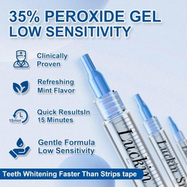 LUCKIN SMILE 10pcs Teeth Whitening Gel Refill with 35% Carbamide Peroxide Suitable for Sensitive Teeth Whitening, Teeth Whiteners Used in Conjunction with Teeth Whitening Kits