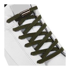 No Tie Elastic Shoe Laces, Shoelaces for Kids, Adults and Elderly - Elastic Athletic Running Shoe Laces(2 Pairs) Army green