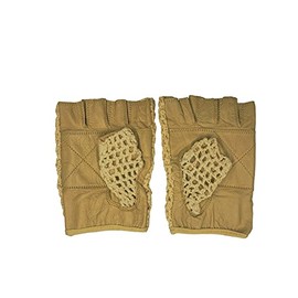 Mens Retro Crochet Cycling Gloves - British Tan (3XL)